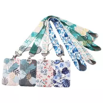 Держатель для карточек Милые зеленые растения Шейный ремешок Ремешки для ключей Чехол для кредитной карты Подвесной шнурок для ключей Аксессуары для подарков