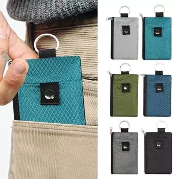 Держатель для карточек на шее с ремешком Рукав для студенческого билета Прозрачное окно Водонепроницаемая застежка-молния Легкий кошелек для монет Блокировка RFID темно-серого