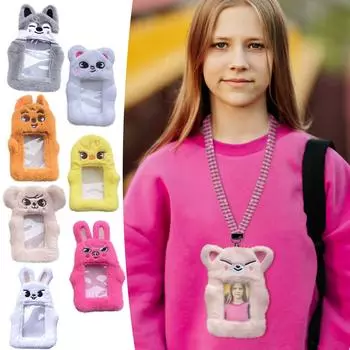 Держатель для карточек с изображением персонажей, милый плюшевый чехол, подарок подростку One Size