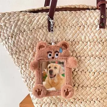 Держатель для карточек с животными, мягкий плюш, различные формы мультяшных животных, прозрачная защитная фотокарточка, идол, фото ID, рукав для кредитной карты