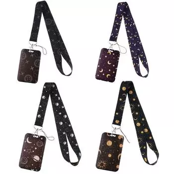 Держатель для карты Moon Phone Lanyard Брелоки для ключей Держатель для бейджа Подвесной ремешок для телефона на шею Держатель для удостоверения личности 1