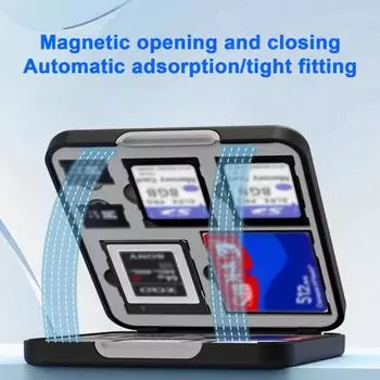 Держатель для карты памяти SD Yousheng, прочный корпус, ударопрочный, компактный корпус для карты памяти Micro SD с 12 слотами чёрный