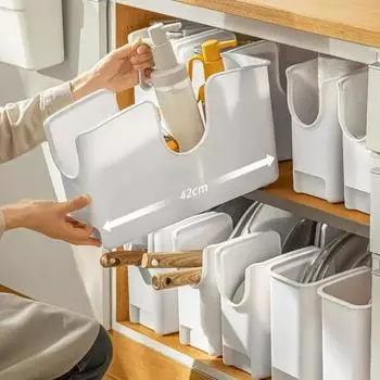 Держатель для кастрюль, кухонная стойка для хранения кастрюль, настольный органайзер для посуды, пластиковый, большой емкости, пылезащитный держатель для крышки кастрюли, кухонный органайзер