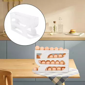 Держатель для катания яиц, контейнер для экономии места, креативная коробка для хранения Yellow 3 Tier