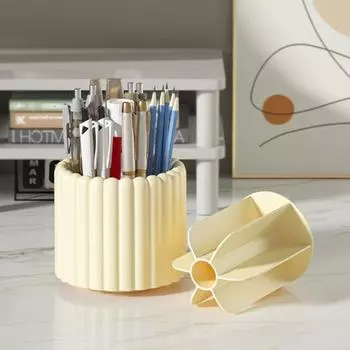 Держатель для кистей для макияжа, 7 слотов, съемный органайзер для кистей, вращающаяся линейка для карандашей розовый