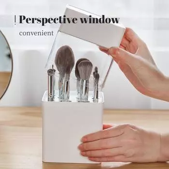 Держатель для кистей для макияжа, большая емкость, небьющееся АБС-пластик, ведро для хранения кистей для макияжа с крышкой для дома розовый