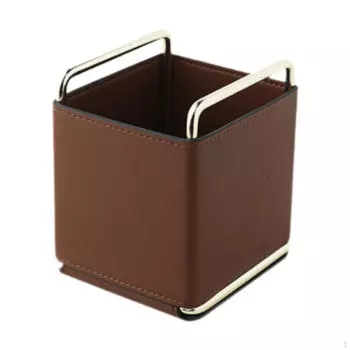 Держатель для кистей для макияжа и органайзер для ручек на столешницы коричневый