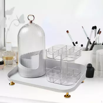 Держатель для кистей для макияжа, коробка для хранения теней для век, портативный контейнер для кистей для макияжа, витрина для косметики single rotation