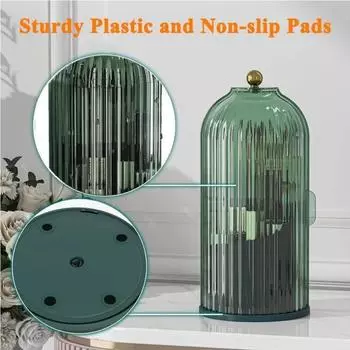 Держатель для кистей для макияжа, органайзер с крышкой, вращающийся на 360 градусов, большой емкости, настольный пылезащитный ящик для хранения косметики