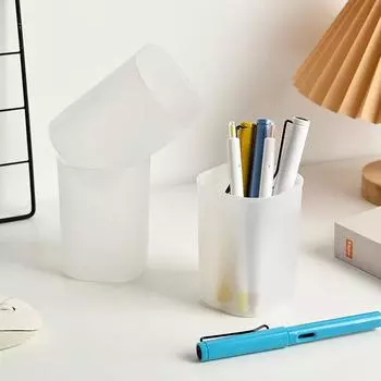 Держатель для кистей для макияжа, прозрачное ведро для хранения, настольный ящик для хранения, прозрачный держатель для ручек, входное ведро для хранения на кухне бежевый