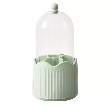 Держатель для кистей для макияжа, прозрачный, пылезащитный, вращающийся на 360 градусов, мятно-зеленый мятный зеленый