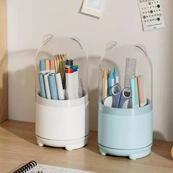 Держатель для кистей для макияжа, пылезащитная крышка, сохраняет порядок, легкий, простой стиль, настольная косметика, помады, ручка, органайзер, товары для дома белый