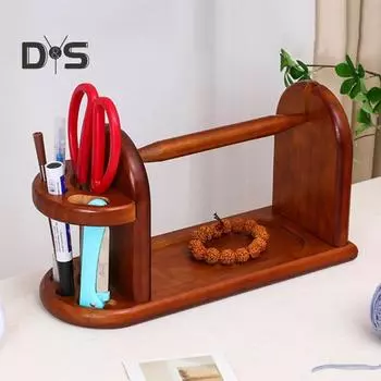 Держатель для клубков пряжи, деревянный настольный диспенсер для пряжи для вязания крючком, вращающийся магнитный держатель для клубков пряжи для вязания крючком и спицами