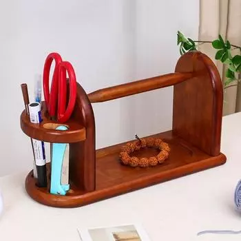 Держатель для клубков пряжи, деревянный настольный диспенсер для пряжи для вязания крючком, вращающийся магнитный держатель для клубков пряжи для вязания крючком и спицами