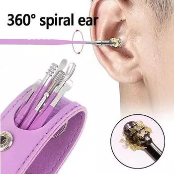 Держатель для ключей, инструмент для чистки ушей, средство для удаления ушной серы, набор для чистки ушей, палочки для ушей, сборщики ушной серы чёрный