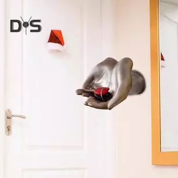 Держатель для ключей из смолы, настенный декор, художественный держатель для украшений, подсвечник, настенное крепление, скульптура для ключей и часов серебряный