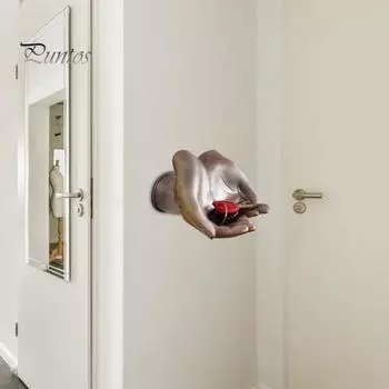 Держатель для ключей из смолы, настенный декор, художественный держатель для украшений, подсвечник, настенное крепление, скульптура для ключей и часов серебряный