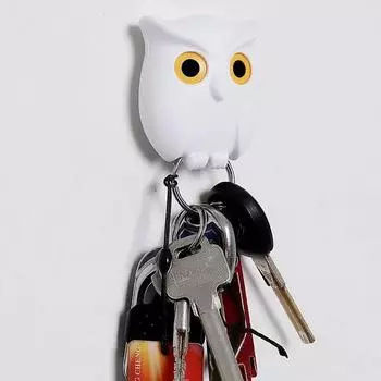 Держатель для ключей Настенные вешалки для одежды Креатив Вешалка для ключей Дом и декор Крючок Магнит Безопасный брелок Сова Ночь Ключи Крючки Хранение XL чёрный