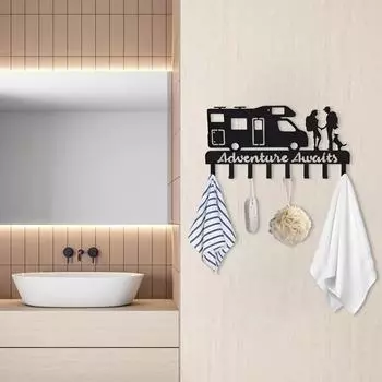 Держатель для ключей настенный фронтон - настенный органайзер для ключей с 8 крючками, вешалка для кемпинга в виде оленя для декора M бронзовый