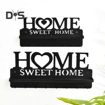 Держатель для ключей настенный, полка для прихожей с крючками, устойчивая к коррозии, грузоподъемность 3 кг, держатель для хранения ключей 6pcs