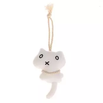 Держатель для ключей Подвесной котенок Плюшевая мягкая игрушка Мягкая кукла кошка Плюшевый кулон кошка Рюкзак White rope