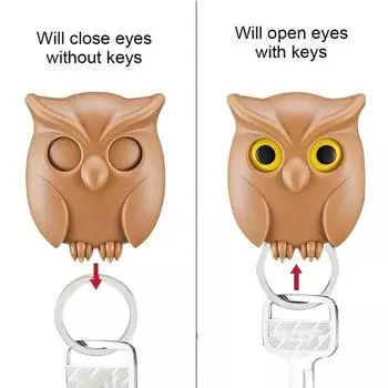 Держатель для ключей Yousheng Owl, магнитный, крючки для ключей Wink, грузоподъемность 5,5 фунтов, простая установка, мини-держатель для ключей Owl, настенное украшение белый