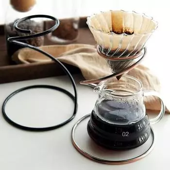 Держатель для кофейного фильтра, подставка из нержавеющей стали, гладкая, легко моющаяся, держатель для капельницы для кофе, змея бронзовый/красный