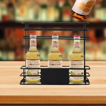 Держатель для кофейного сиропа, металлическая полка для бутылок, место для хранения на стойке кафе 24.5x17.5x23cm