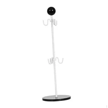 Держатель для кофейной чашки, держатель с основанием, стеллаж с 6 крючками, дерево для чёрный