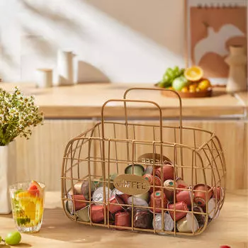 Держатель для кофейных капсул Контейнер Отдельно стоящий Железный Органайзер для хранения капсул чёрный