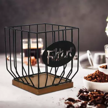 Держатель для кофейных капсул, корзина для капсул с деревянным основанием, органайзер для хранения эспрессо