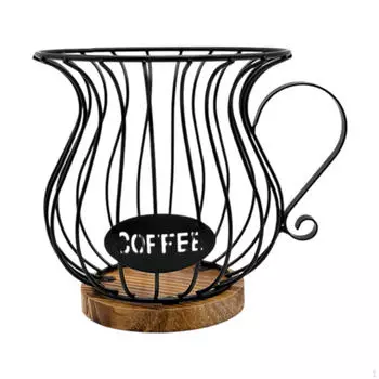 Держатель для кофейных капсул, корзина для капсул, металлическая проволока с ручкой, органайзер для хранения чёрный