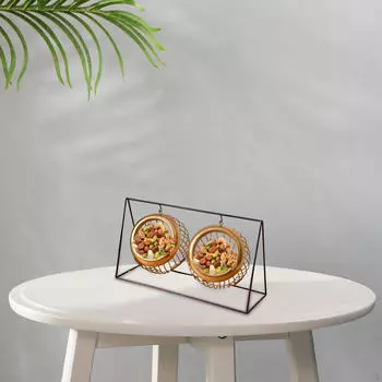 Держатель для кофейных капсул, многофункциональный эспрессо-капсула с 2 корзинами, контейнер для закусок и конфет, золотой