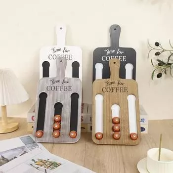 Держатель для кофейных капсул, настенная стойка с ручкой, гладкий край, без заусенцев, прямоугольный дизайн, держатель для кофейных капсул