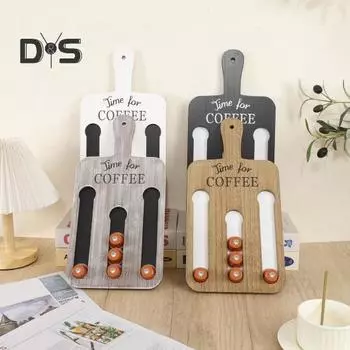 Держатель для кофейных капсул, настенная стойка с ручкой, гладкий край, без заусенцев, прямоугольный дизайн, держатель для кофейных капсул