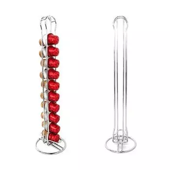 Держатель для кофейных капсул Nespresso на 20 капсул с золотым кофе, вращающаяся стойка, подставка для кофейных капсул, полка для хранения, организация