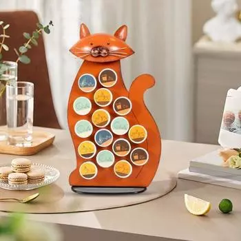 Держатель для кофейных капсул в форме кошки Yousheng, органайзер для хранения, декоративный держатель для кофейных капсул большой емкости, украшение для столешницы оранжевый