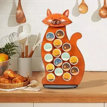 Держатель для кофейных капсул в форме кошки, органайзер для хранения, декоративный держатель для кофейных капсул большой емкости, украшение для столешницы оранжевый