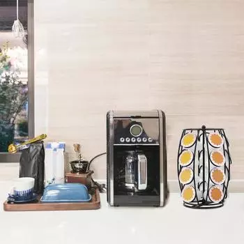 Держатель для кофейных капсул Yousheng, органайзер для хранения с вращающимся на 360 градусов основанием, большой вместимостью, не требующим установки, подставка для кофейных капсул чёрный