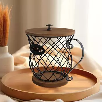 Держатель для кофейных капсул, железный держатель для кофейных капсул, полое хранилище для кофейных капсул, кухонный органайзер для столешницы, водонепроницаемые корзины