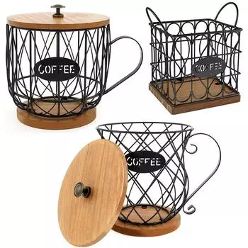 Держатель для кофейных капсул, железный держатель для кофейных капсул, полое хранилище для кофейных капсул, кухонный органайзер для столешницы, водонепроницаемые корзины