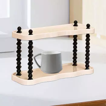 Держатель для кофейных кружек, подставка для стеклянных чашек, настольная книжная полка, хранение принадлежностей для одевания 2 Tier Narrow