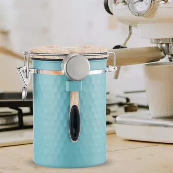 Держатель для кофейных зерен с герметичной крышкой для хранения в кладовой синий