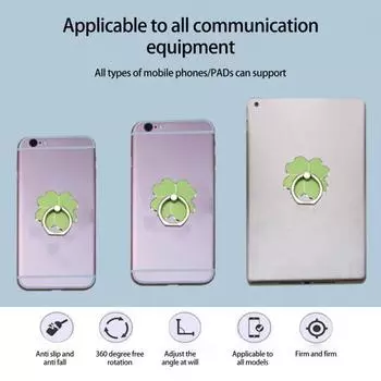 Держатель для кольца для телефона, сильная поддержка градусов, свободное вращение, противоскользящий адсорбционный кронштейн, стабильный палец в форме цветка золотистый