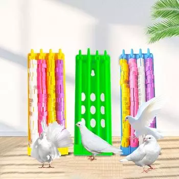 Держатель для кольца на ногу голубя, 4 ряда, большое пространство, многоцветная подвесная подставка для кольца на ногу, стойка, аксессуары для птиц yellow