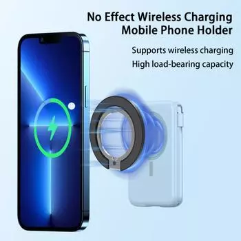 Держатель для колец на палец Магнитный держатель Простая установка Шпиндель Ультратонкий двойной мощный мобильный телефон Аксессуары для мобильных телефонов чёрный