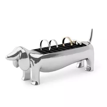 Держатель для колец в виде таксы, тонкий лоток для украшений в виде щенка, держатель для колец в виде собаки, подставка для свадебных колец, держатель для колец в виде таксы, подарки для женщин, креативная шкатулка для украшений One Size