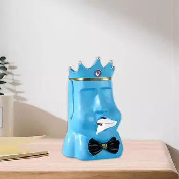 Держатель для коробки с салфетками, фигурка в форме короны, чехол для хранения туалетной бумаги на столе синий