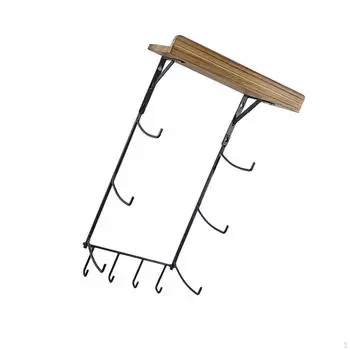 Держатель для коврика для йоги, настенный стеллаж для хранения с деревянными полками, органайзер для тренировок