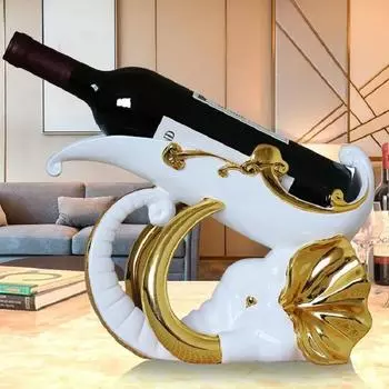 Держатель для красного вина в виде слона, украшение для гостиной, роскошный винный шкаф, высокая подставка для бокалов для вина, бытовая стойка для бутылок вина золотой
